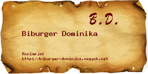 Biburger Dominika névjegykártya